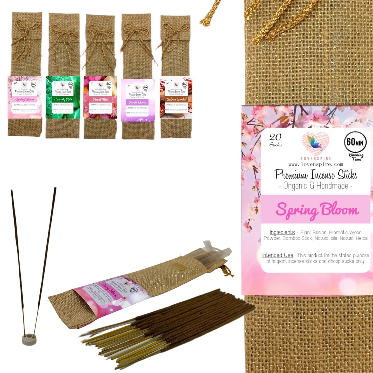 20 Ct. Premium Scented Incense Stick Plain Incense Kit with Wooden Box Agarbatti Dhoop Stick Low Smoke Incense with Spiritual Fragrance Pooja Essential Indian Temple Item